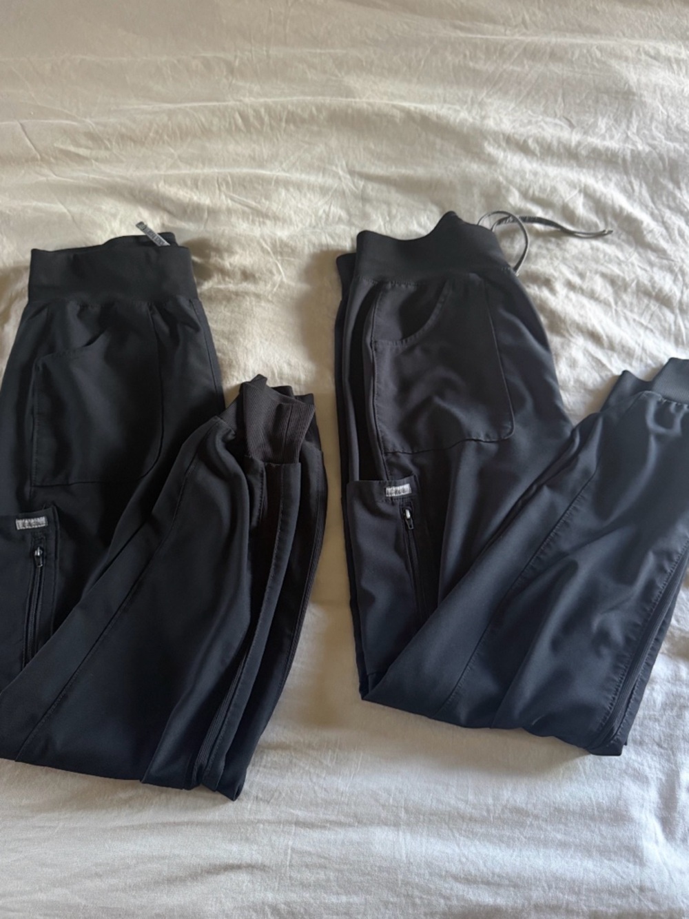 Landau Black Scrub Pants - Set of 2